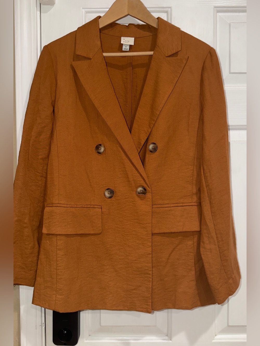 Fall Double-Breasted Women's Blazer Jacket - Rust